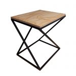 End Table - Twisted Metal Frame With Wooden Top