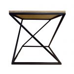 End Table - Twisted Metal Frame With Wooden Top - Image 4